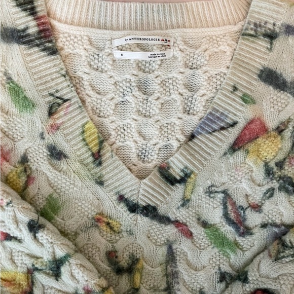 Anthropologie Watercolor V-Neck Sweater - Picture 4 of 6